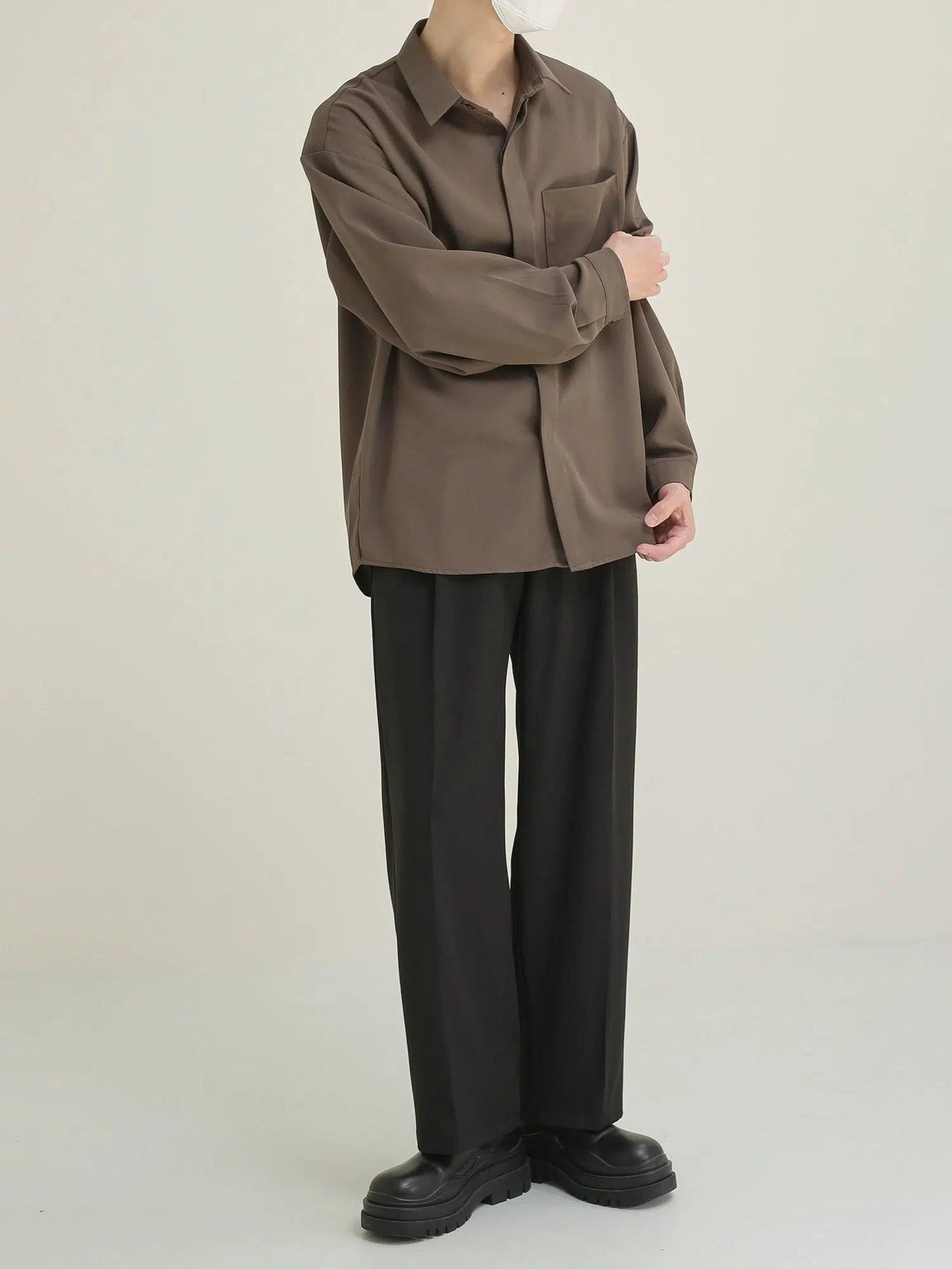Zhou Drapey Front Pocket Shirt-korean-fashion-Shirt-Zhou's Closet-OH Garments
