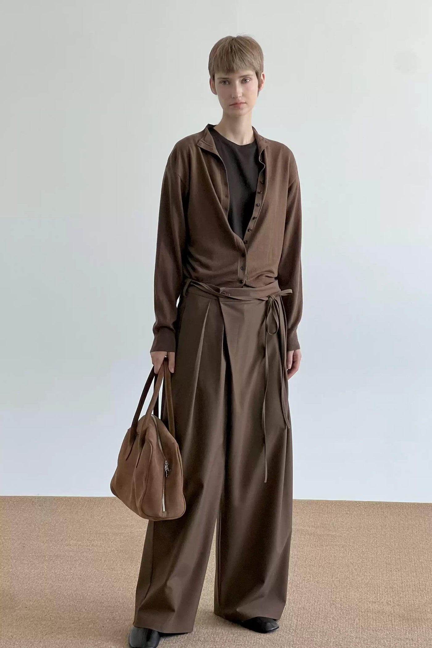 Zhou Drawstring Fold Pleats Trousers-korean-fashion-Trousers-Zhou's Closet-OH Garments