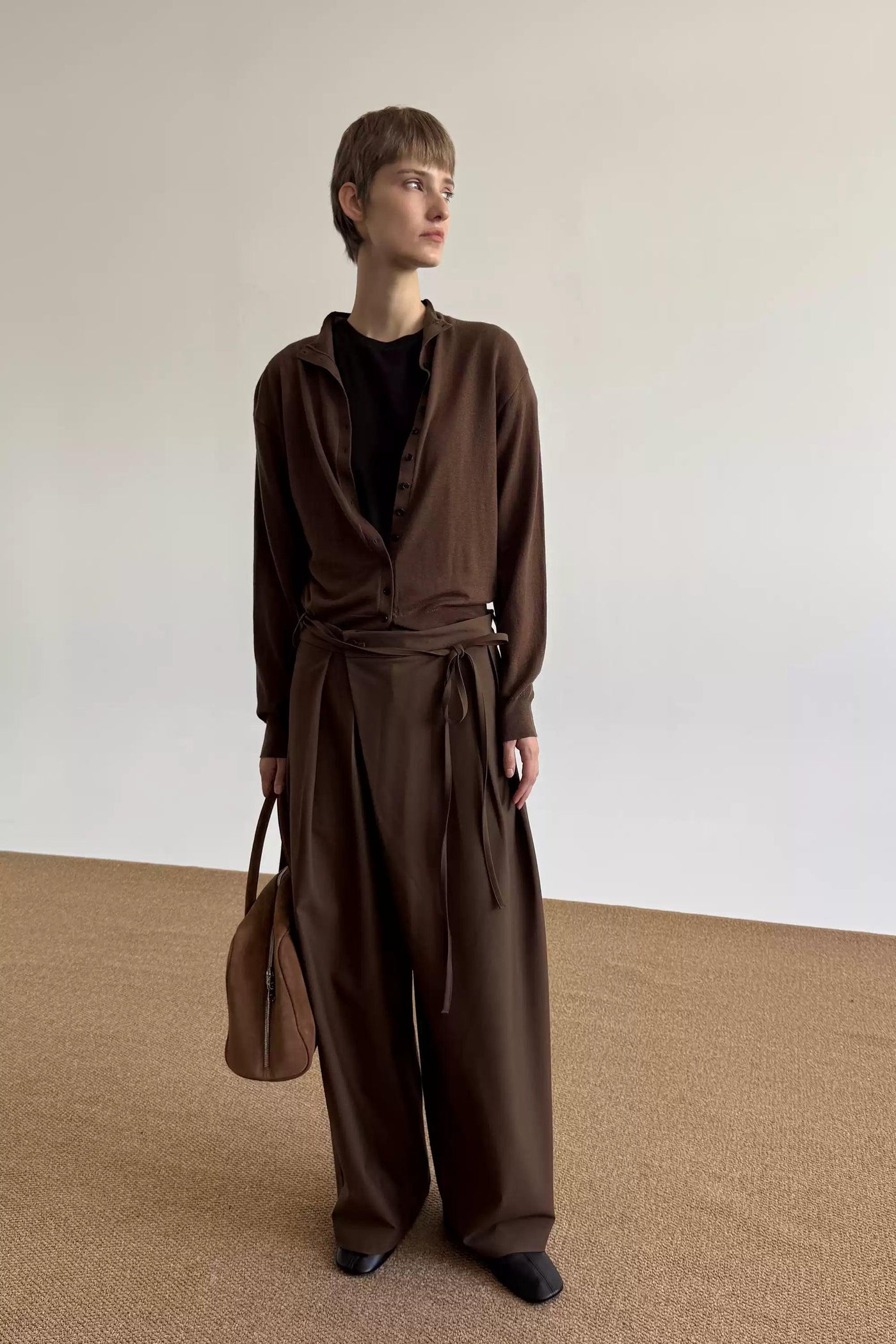 Zhou Drawstring Fold Pleats Trousers-korean-fashion-Trousers-Zhou's Closet-OH Garments