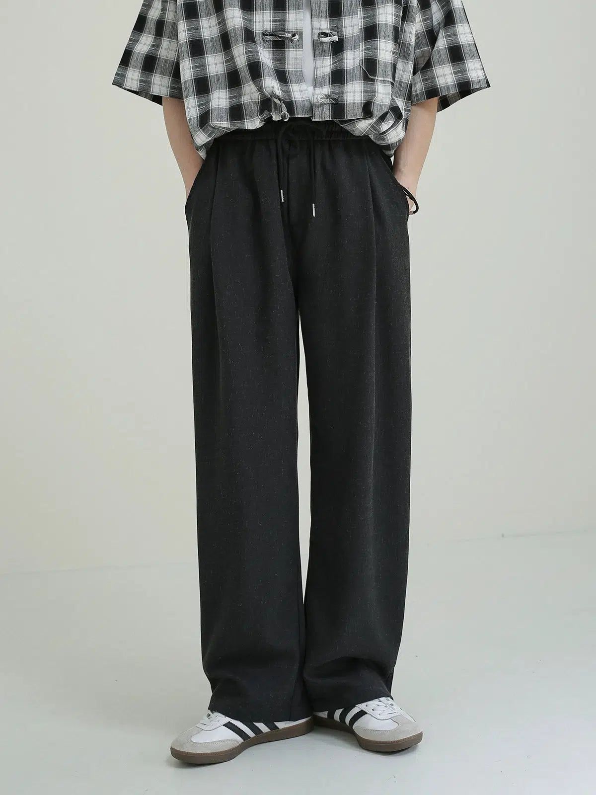 Zhou Drawstring Relaxed Fit Trousers-korean-fashion-Trousers-Zhou's Closet-OH Garments
