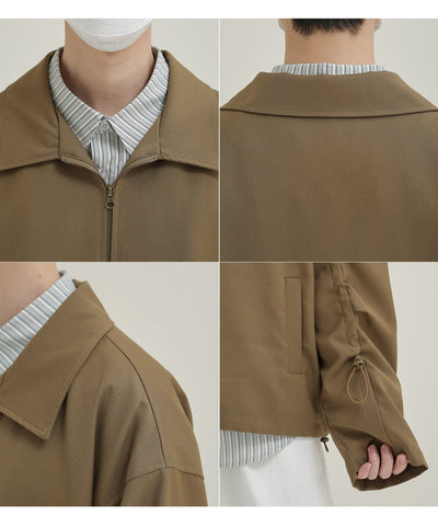 Zhou Drawstring Sleeve Bomber Jacket-korean-fashion-Jacket-Zhou's Closet-OH Garments