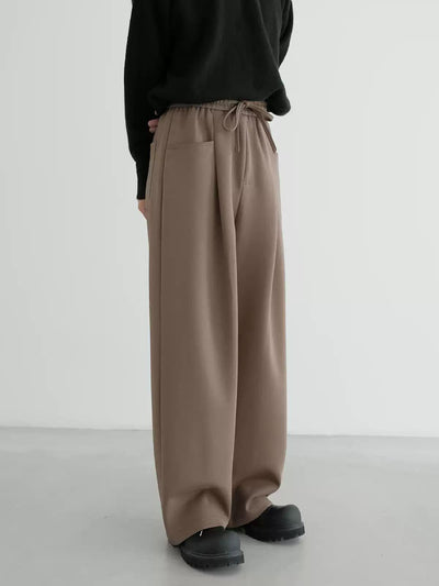 Zhou Drawstring Waist Wide Leg Sweatpants-korean-fashion-Pants-Zhou's Closet-OH Garments