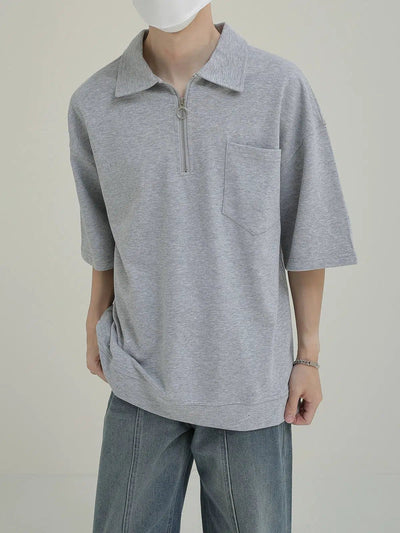 Zhou Drop Shoulder Comfty Half-Zip-korean-fashion-Half-Zip-Zhou's Closet-OH Garments