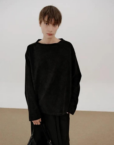Zhou Drop Shoulder Long Sleeve T-Shirt-korean-fashion-T-Shirt-Zhou's Closet-OH Garments