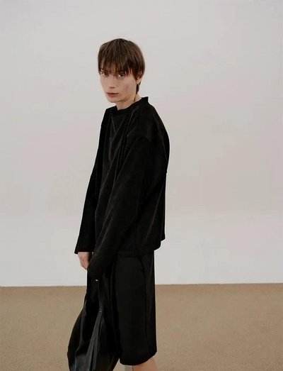Zhou Drop Shoulder Long Sleeve T-Shirt-korean-fashion-T-Shirt-Zhou's Closet-OH Garments