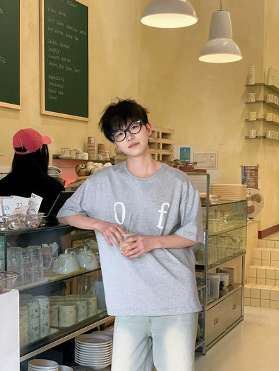 Zhou Drop-Shoulder Loose T-Shirt-korean-fashion-T-Shirt-Zhou's Closet-OH Garments