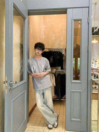 Zhou Drop-Shoulder Loose T-Shirt-korean-fashion-T-Shirt-Zhou's Closet-OH Garments
