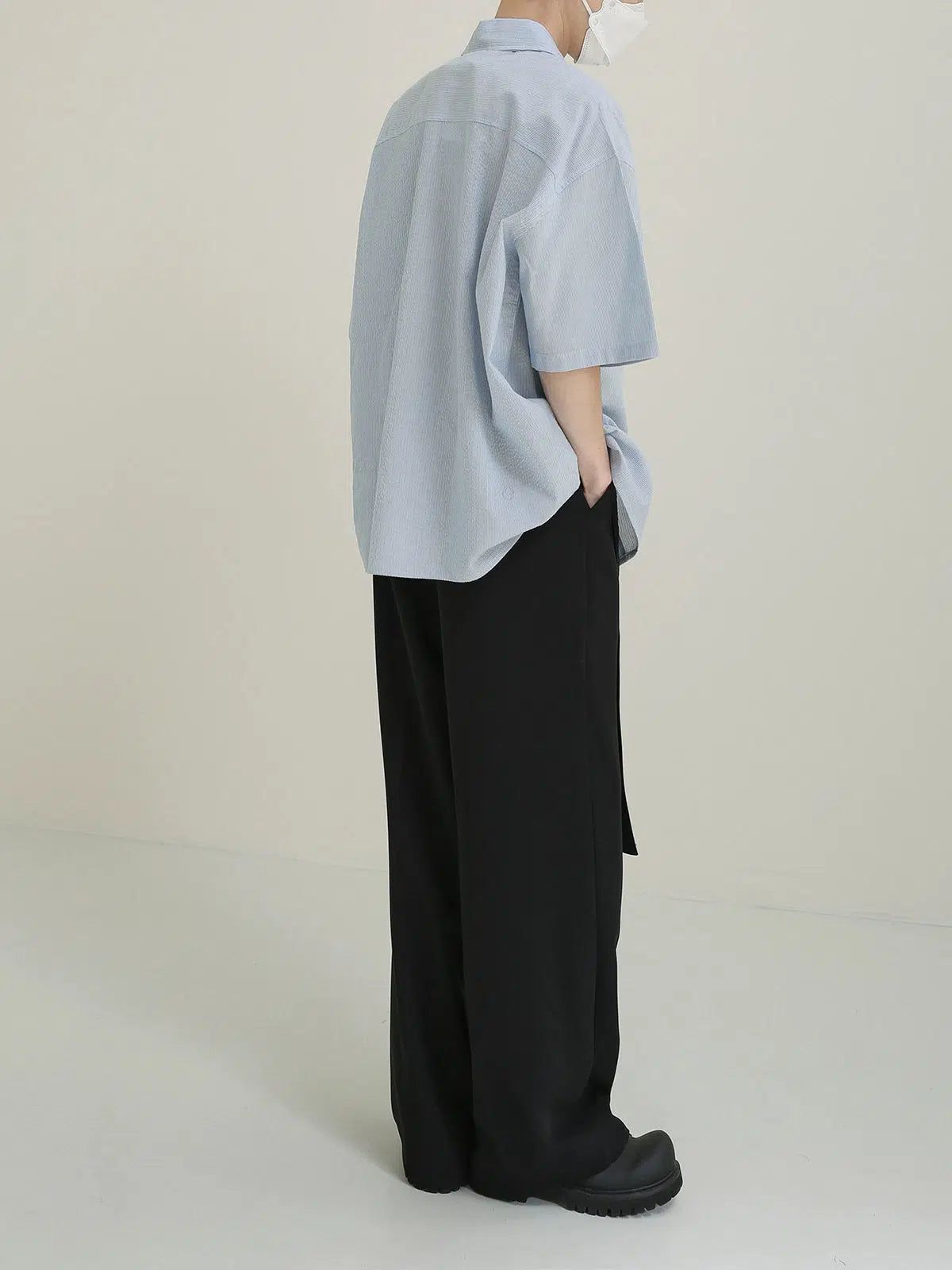 Zhou Drop Shoulder Textured Shirt-korean-fashion-Shirt-Zhou's Closet-OH Garments