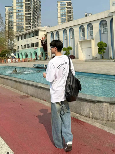 Zhou Drop Shoulder Three-Quarter Sleeve T-Shirt-korean-fashion-T-Shirt-Zhou's Closet-OH Garments