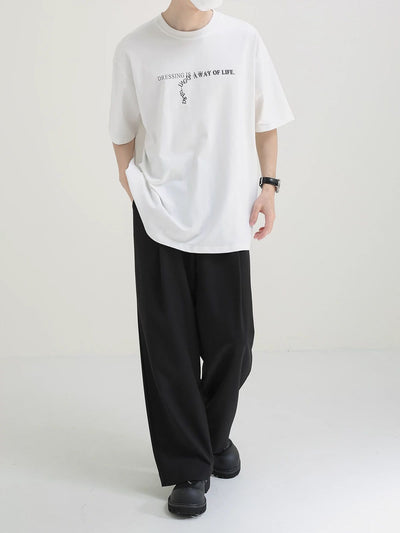 Zhou Dropping Quote Print T-Shirt-korean-fashion-T-Shirt-Zhou's Closet-OH Garments