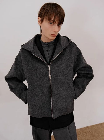 Zhou Dual-End Zipped Blend Woolen Jacket-korean-fashion-Jacket-Zhou's Closet-OH Garments