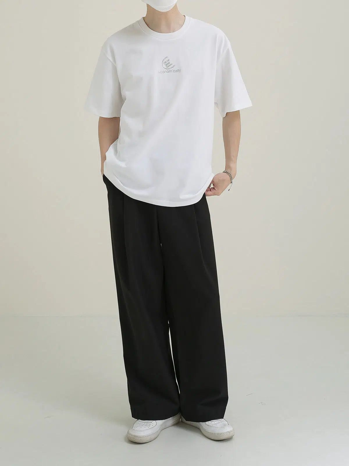 Zhou Economically Metallic Accent T-Shirt-korean-fashion-T-Shirt-Zhou's Closet-OH Garments