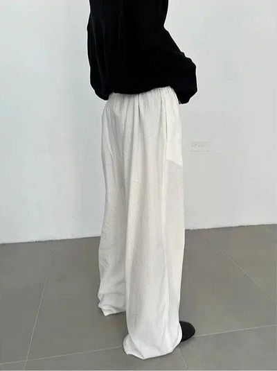 Zhou Elastic Drawcord Waist Pants-korean-fashion-Pants-Zhou's Closet-OH Garments