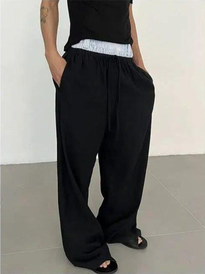 Zhou Elastic Drawcord Waist Pants-korean-fashion-Pants-Zhou's Closet-OH Garments