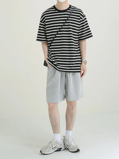 Zhou Elastic Stripes T-Shirt-korean-fashion-T-Shirt-Zhou's Closet-OH Garments