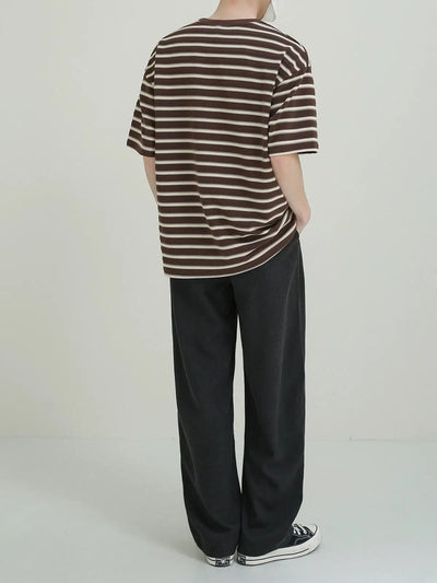 Zhou Elastic Stripes T-Shirt-korean-fashion-T-Shirt-Zhou's Closet-OH Garments