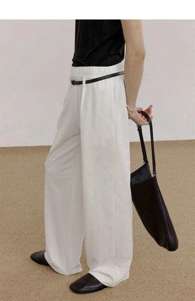 Zhou Elastic Waist Pleated Sweatpants-korean-fashion-Pants-Zhou's Closet-OH Garments