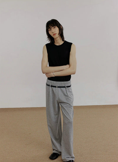 Zhou Elastic Waist Pleated Sweatpants-korean-fashion-Pants-Zhou's Closet-OH Garments