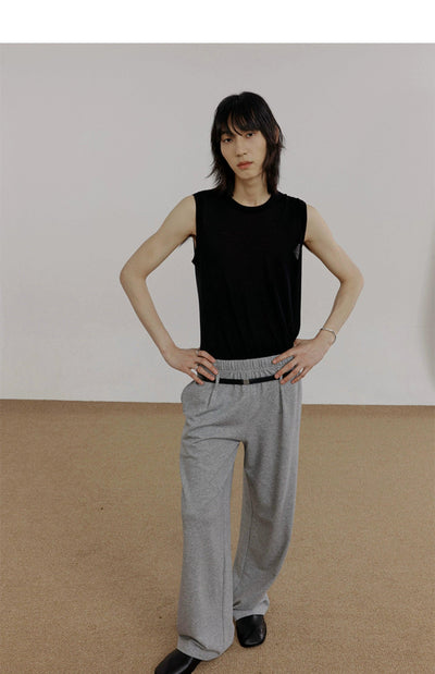 Zhou Elastic Waist Pleated Sweatpants-korean-fashion-Pants-Zhou's Closet-OH Garments