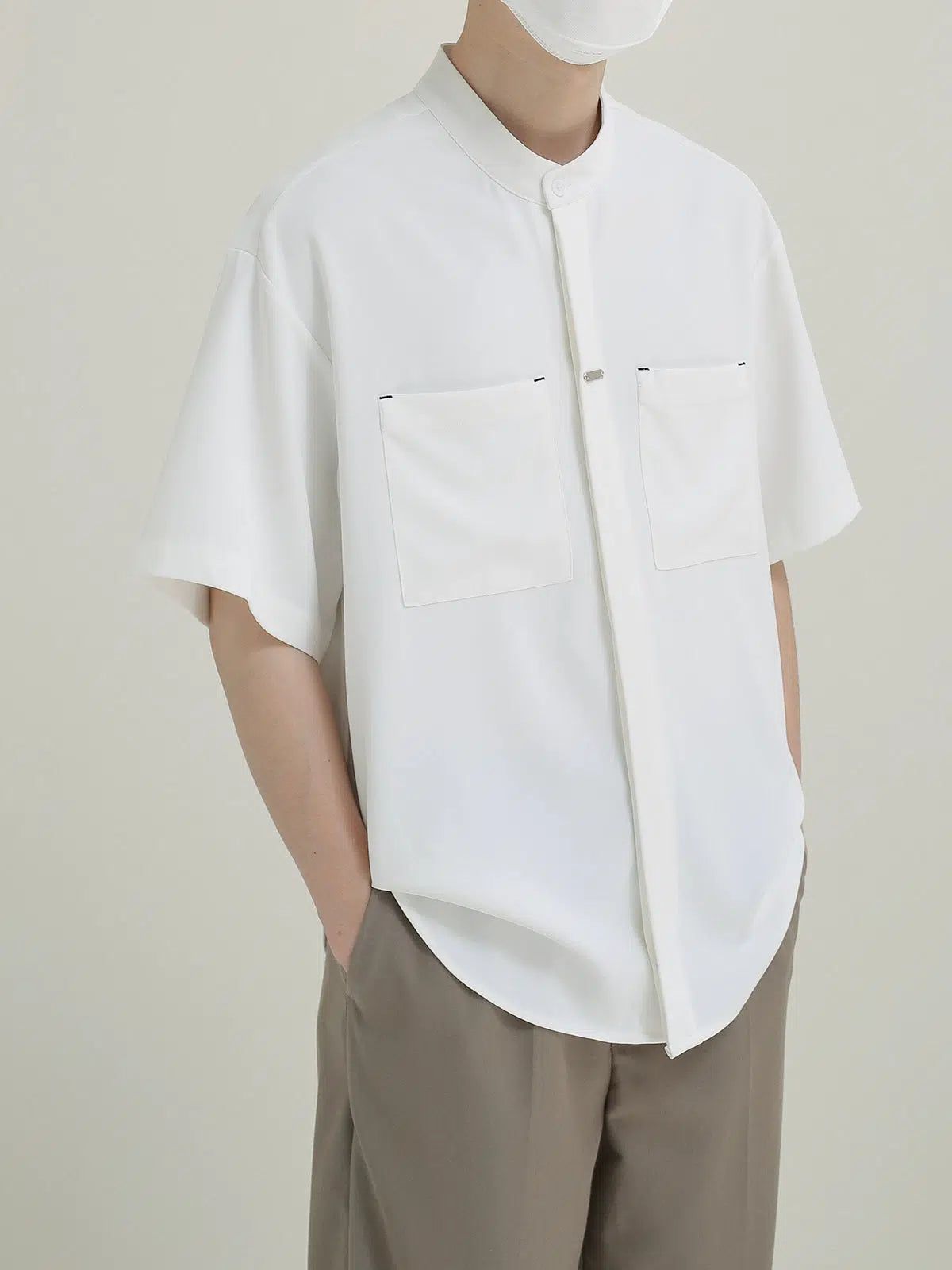 Zhou Embellished Metal Shirt-korean-fashion-Shirt-Zhou's Closet-OH Garments