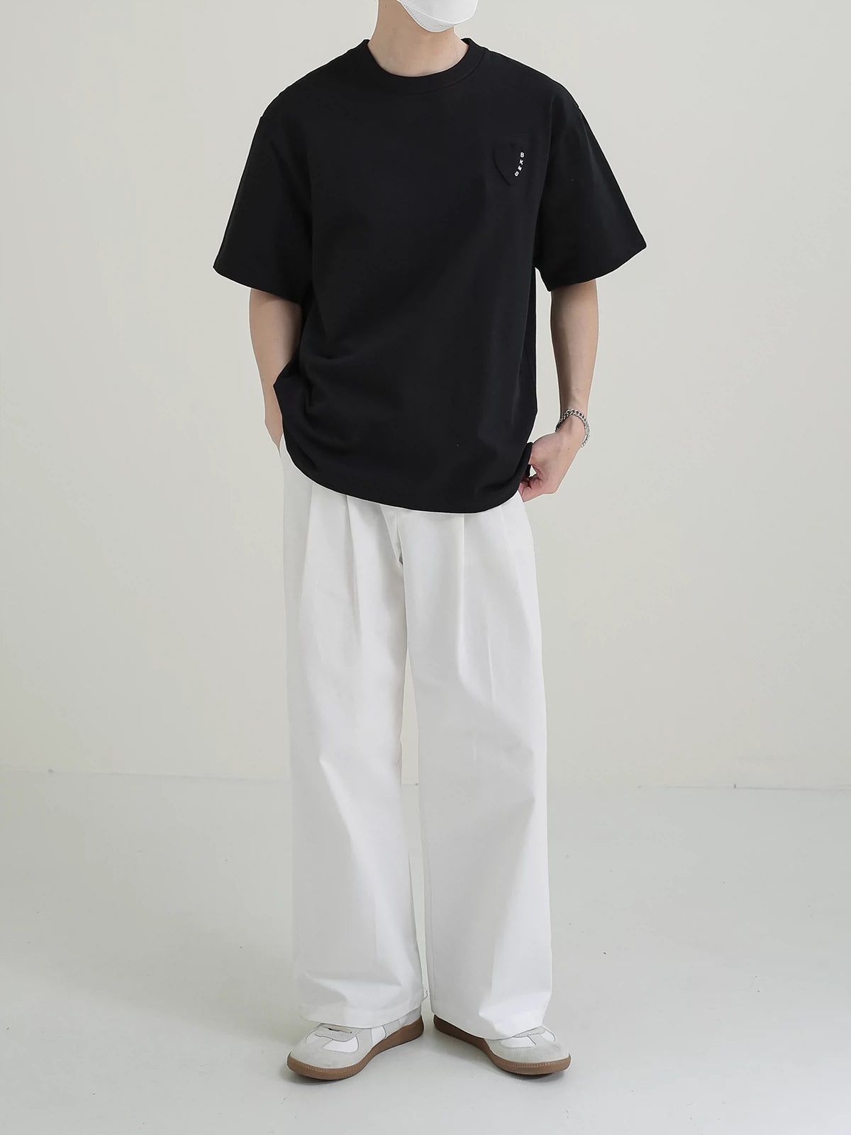 Zhou Embossed Heart Casual T-Shirt-korean-fashion-T-Shirt-Zhou's Closet-OH Garments