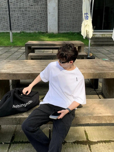 Zhou Embroidered Raglan Sleeve T-Shirt-korean-fashion-T-Shirt-Zhou's Closet-OH Garments