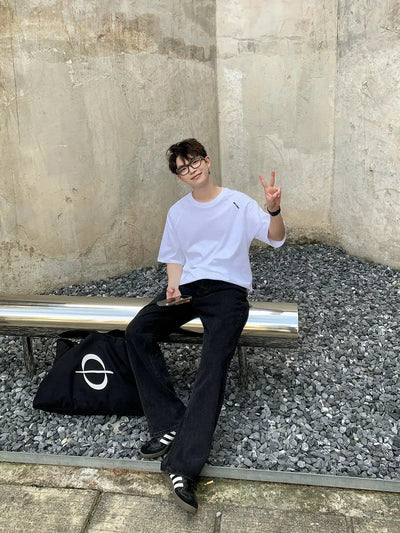 Zhou Embroidered Raglan Sleeve T-Shirt-korean-fashion-T-Shirt-Zhou's Closet-OH Garments