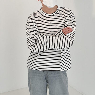 Zhou Essential Longsleeve Striped T-Shirt-korean-fashion-T-Shirt-Zhou's Closet-OH Garments