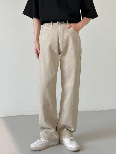Zhou Essential Plain Washed Jeans-korean-fashion-Jeans-Zhou's Closet-OH Garments