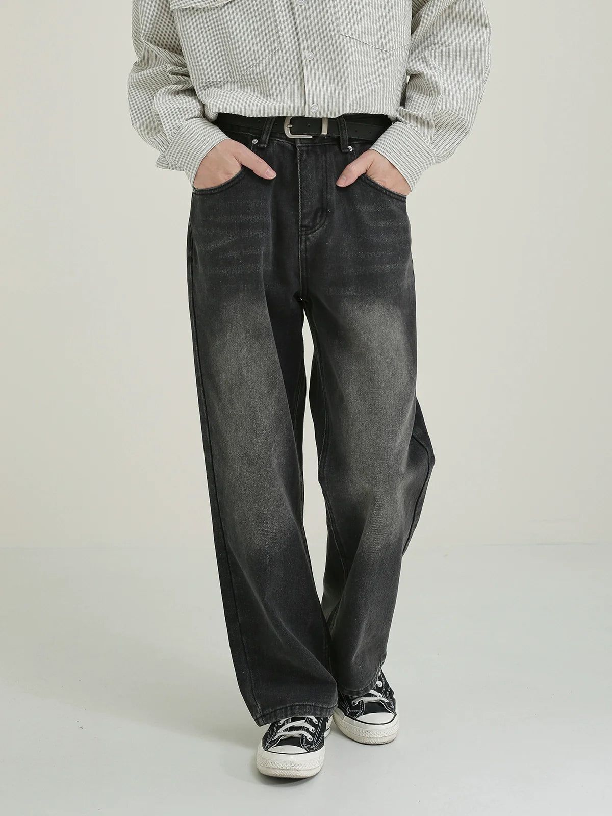 Zhou Fade Highlight Bootcut Jeans-korean-fashion-Jeans-Zhou's Closet-OH Garments