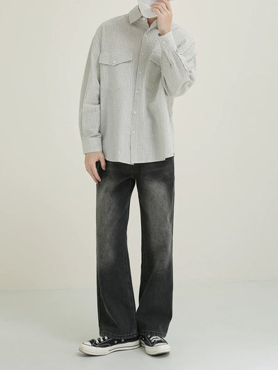 Zhou Fade Highlight Bootcut Jeans-korean-fashion-Jeans-Zhou's Closet-OH Garments