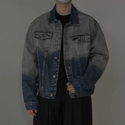 Zhou Fade Split Denim Jacket-korean-fashion-Jacket-Zhou's Closet-OH Garments