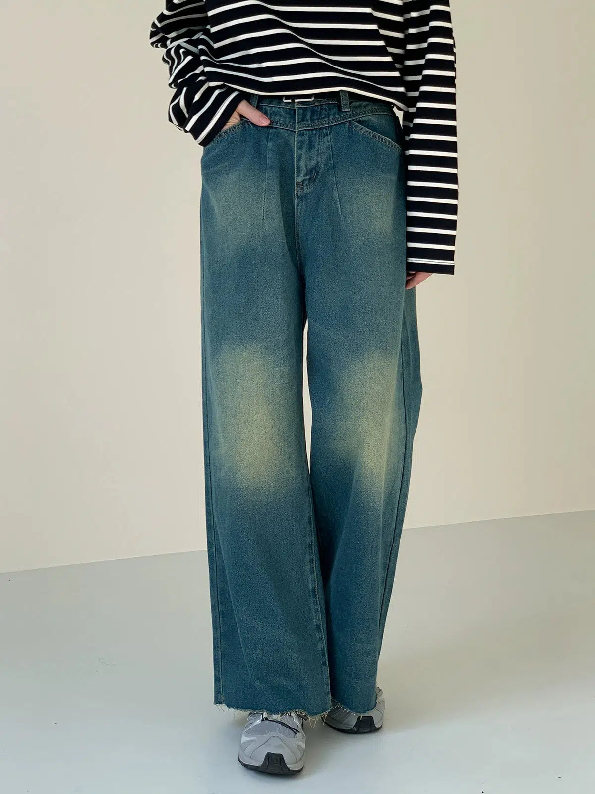 Zhou Fade Spots Wide Jeans-korean-fashion-Jeans-Zhou's Closet-OH Garments