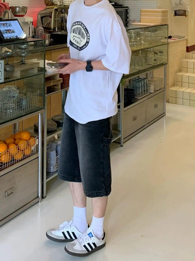 Zhou Faded Cargo Denim Shorts-korean-fashion-Shorts-Zhou's Closet-OH Garments