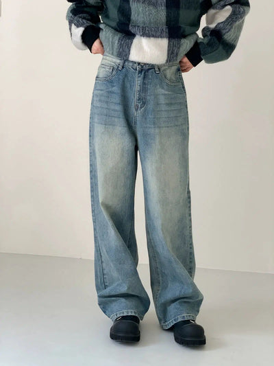 Zhou Faded Loose High Waist Jeans-korean-fashion-Jeans-Zhou's Closet-OH Garments