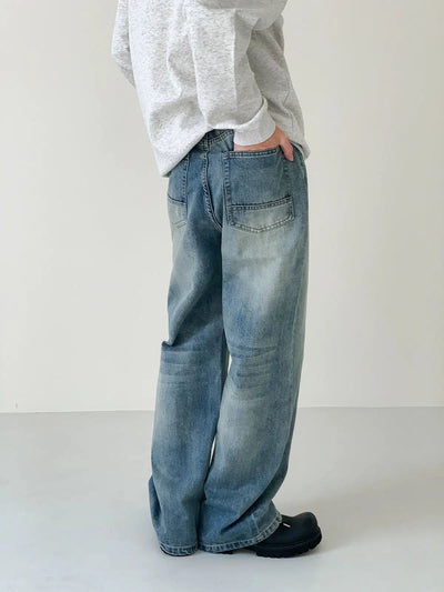 Zhou Faded Loose High Waist Jeans-korean-fashion-Jeans-Zhou's Closet-OH Garments