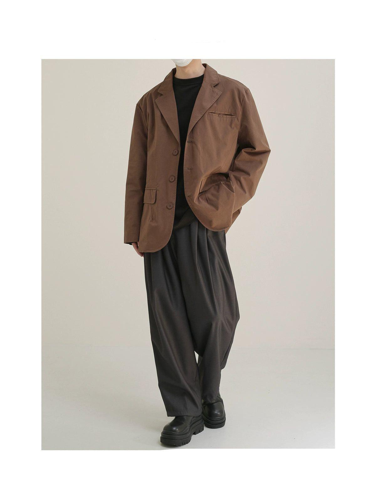 Zhou Flap Pocket Buttoned Blazer-korean-fashion-Blazer-Zhou's Closet-OH Garments