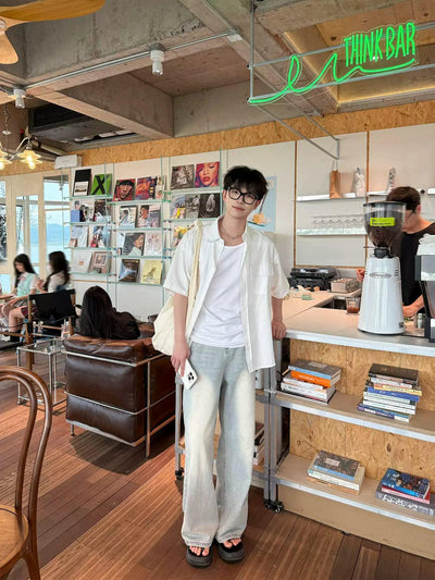 Zhou Flap pocket Clean Fit Shirt-korean-fashion-Shirt-Zhou's Closet-OH Garments