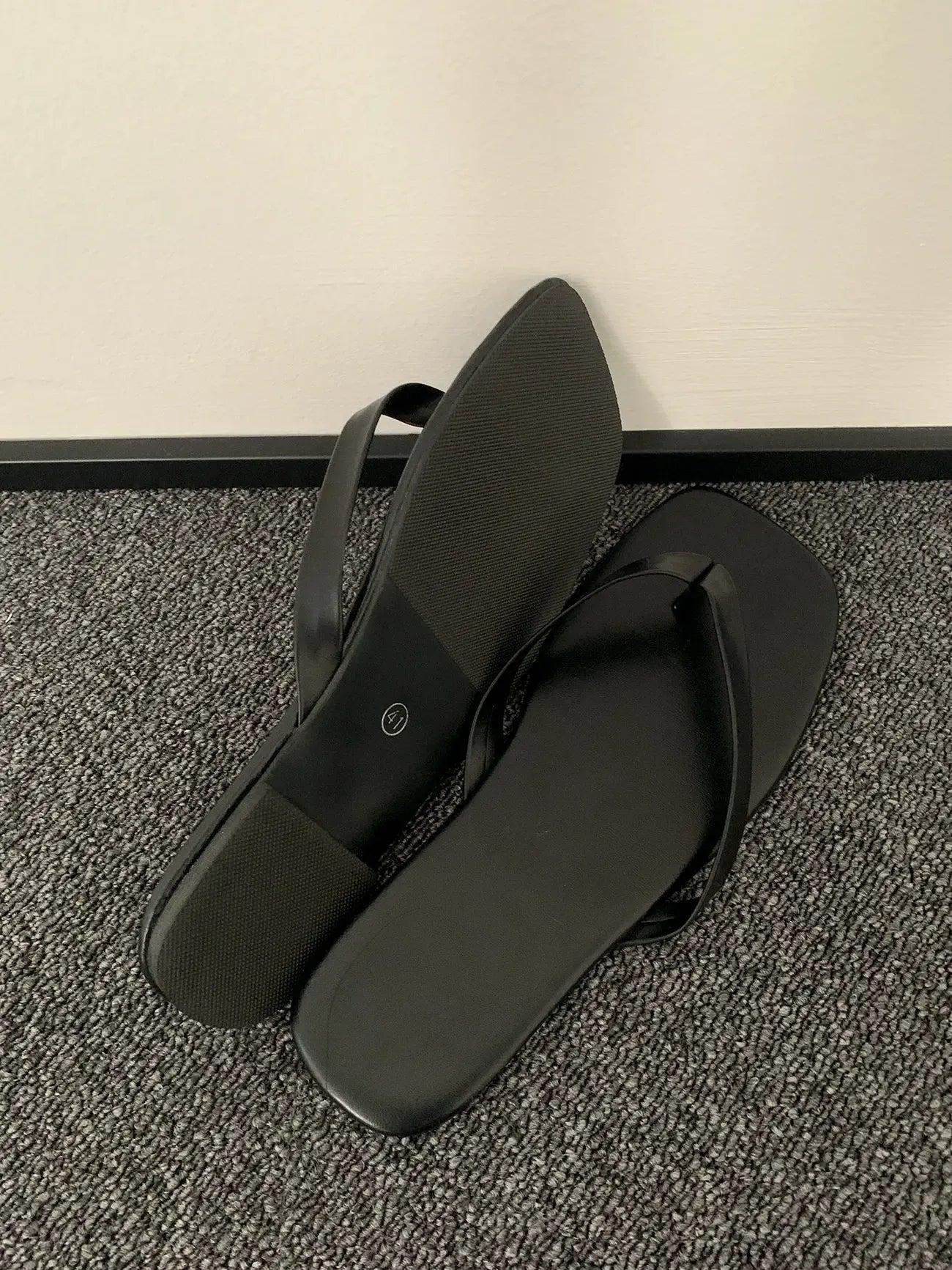 Zhou Flip Flop PU Leather Sandals-korean-fashion-Shoes-Zhou's Closet-OH Garments