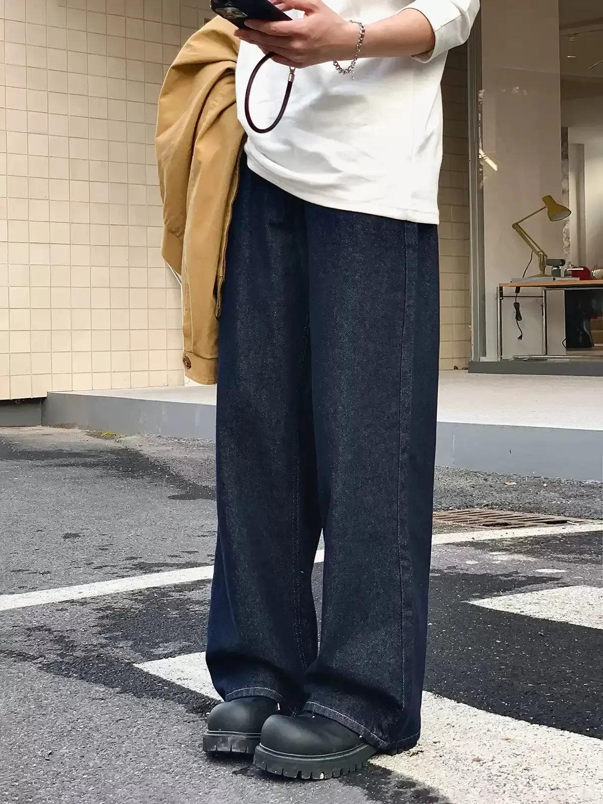 Zhou Flowy Wide Leg Jeans-korean-fashion-Jeans-Zhou's Closet-OH Garments