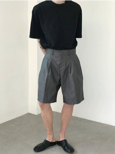 Zhou Fold Pleated Bermud Shorts-korean-fashion-Shorts-Zhou's Closet-OH Garments