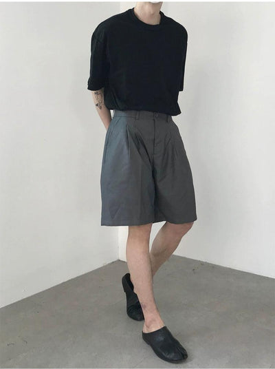 Zhou Fold Pleated Bermud Shorts-korean-fashion-Shorts-Zhou's Closet-OH Garments