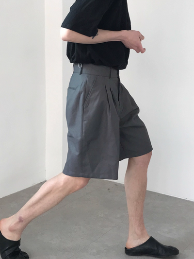Zhou Fold Pleated Bermud Shorts-korean-fashion-Shorts-Zhou's Closet-OH Garments