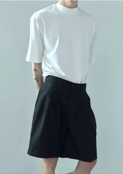 Zhou Fold Pleated Bermud Shorts-korean-fashion-Shorts-Zhou's Closet-OH Garments