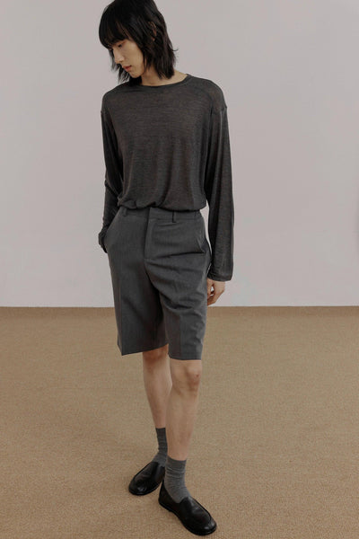 Zhou Fold Pleated Slim Fit Shorts-korean-fashion-Shorts-Zhou's Closet-OH Garments