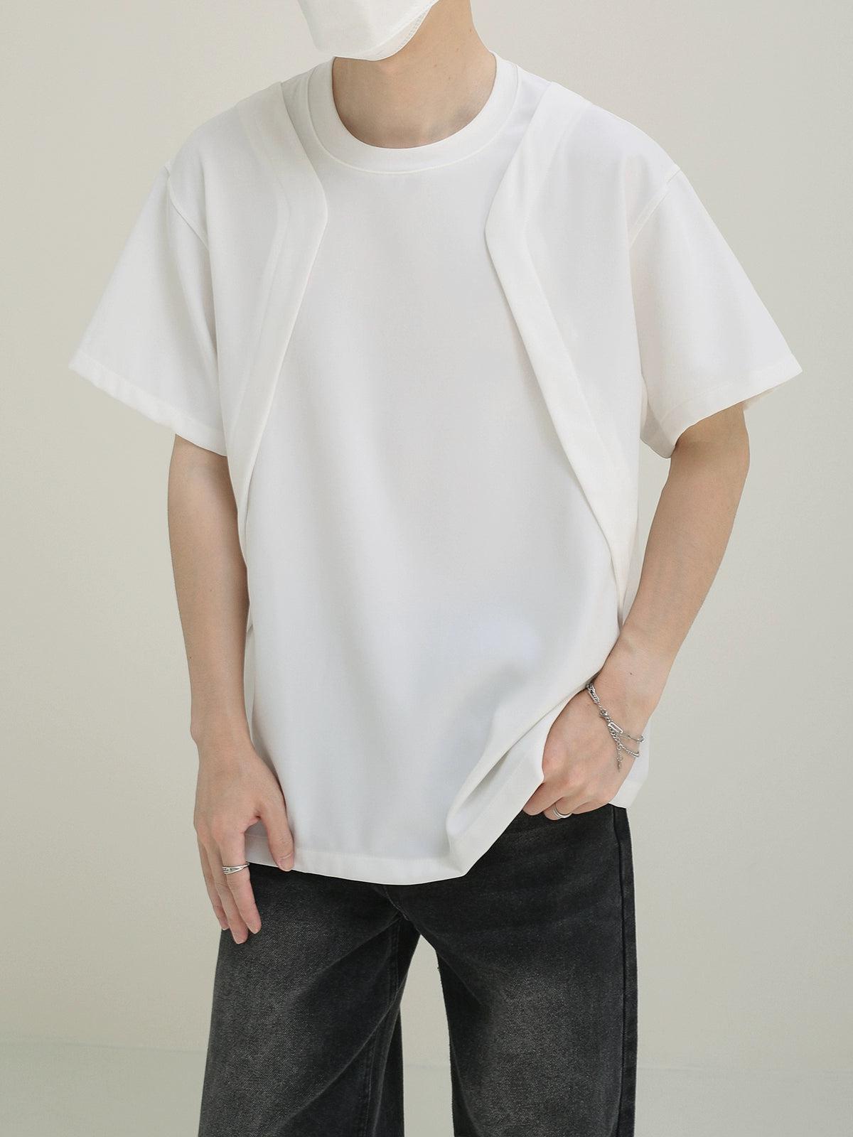 Zhou Folded Side Effect T-Shirt-korean-fashion-T-Shirt-Zhou's Closet-OH Garments