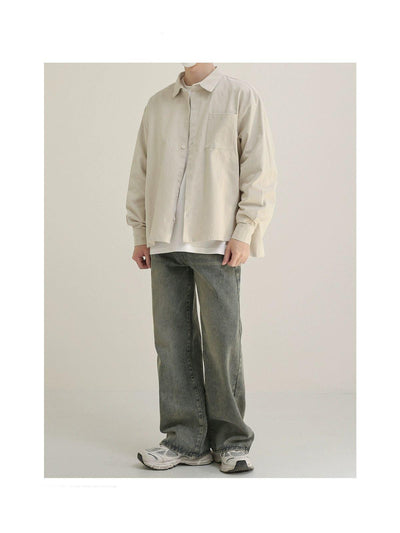 Zhou Front Pocket Boxy Shirt-korean-fashion-Shirt-Zhou's Closet-OH Garments