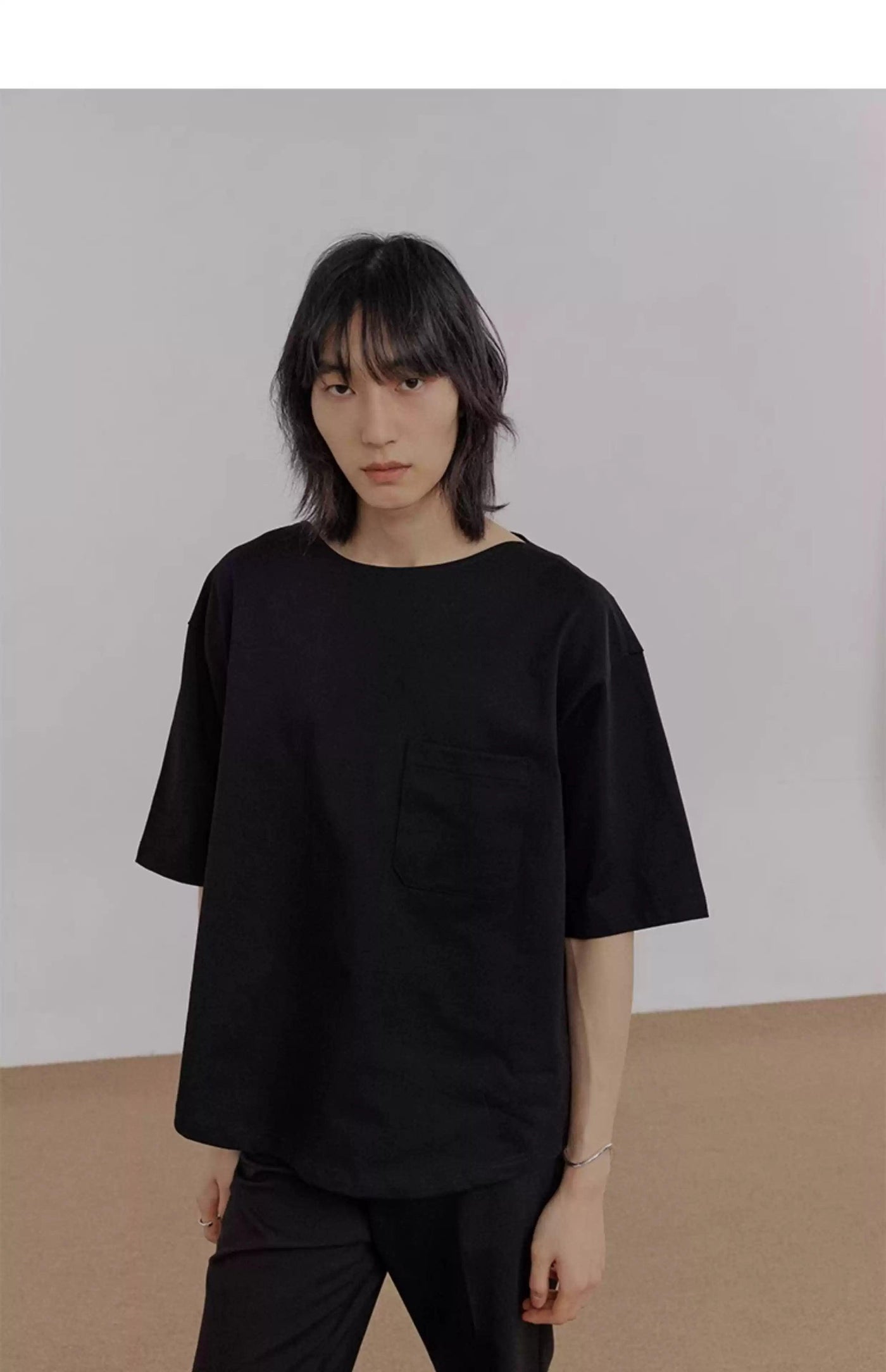Zhou Front Pocket Boxy T-Shirt-korean-fashion-T-Shirt-Zhou's Closet-OH Garments