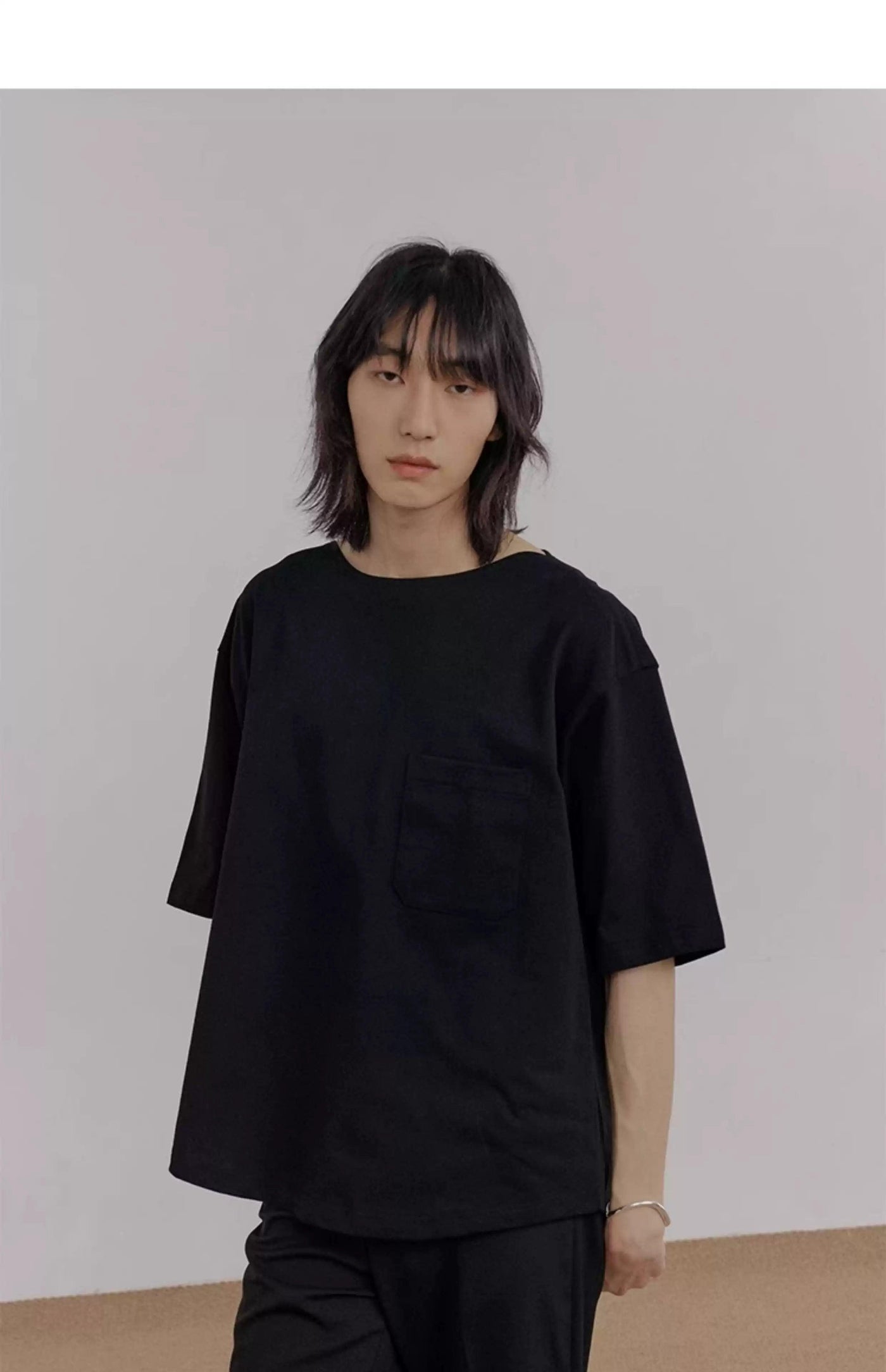 Zhou Front Pocket Boxy T-Shirt-korean-fashion-T-Shirt-Zhou's Closet-OH Garments