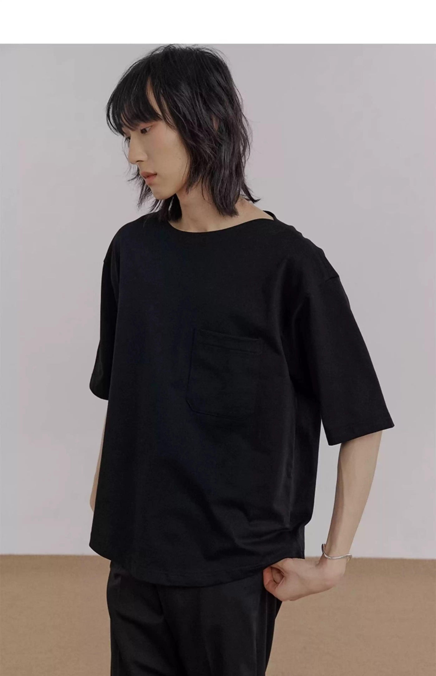 Zhou Front Pocket Boxy T-Shirt-korean-fashion-T-Shirt-Zhou's Closet-OH Garments